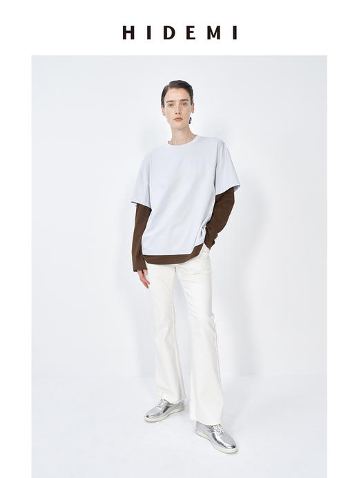HIDEMI 小男孩系列早春假两件水洗棉针织圆领女装长袖打底T恤 商品图8