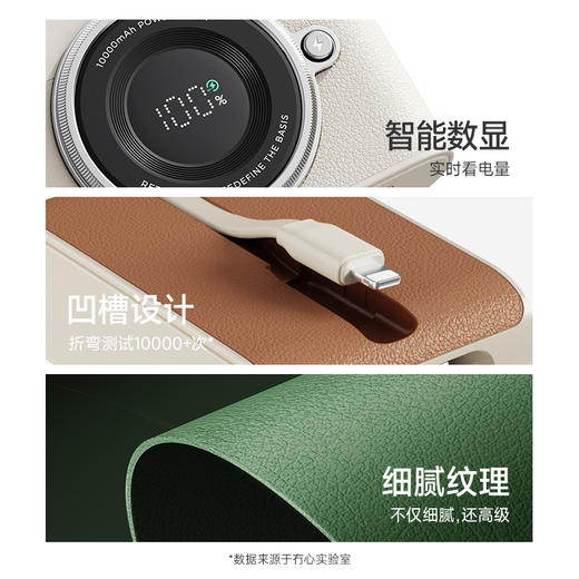 【3C认证仅口红大小】冇心复古CCD 2代充电宝 超迷你超快充超轻盈  自带安卓/苹果双线快充  3口可同时充 10000mAh大电池CP012 商品图1