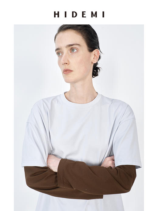 HIDEMI 小男孩系列早春假两件水洗棉针织圆领女装长袖打底T恤 商品图12