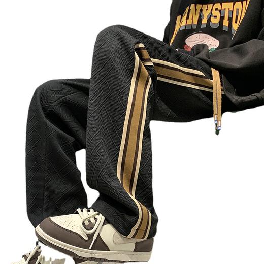 春秋【条纹抽绳休闲裤女 情侣ins潮牌】设计感卫裤 宽松运动阔腿裤 商品图4