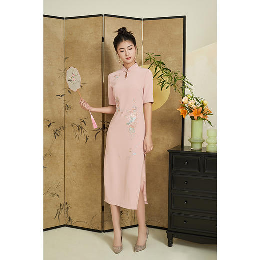 乔万尼新款连衣裙新中式旗袍刺绣设计高级感EM1E125 商品图2