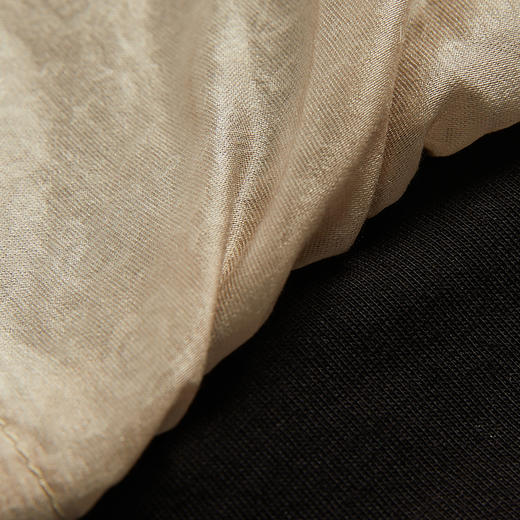 谜底圆领拼接上衣女2024夏季新款时尚优雅露肩短袖衬衫246MS7039 商品图3