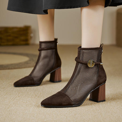 【预售5天】春夏新款，舒适百搭羊猄皮+沙网时尚高跟网靴CZ&C-899 商品图7