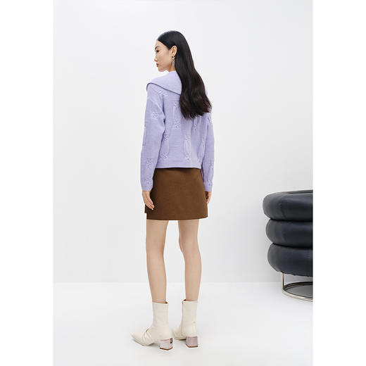 NEELLY纳俪商场同款不规则半身裙女冬高腰显瘦百搭时尚遮胯A字裙N22111E01115 商品图3