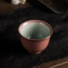 问鼎汝瓷经典款萼红精工款禅钟杯  景德镇陶瓷手工复古茶杯礼盒装茶杯品杯