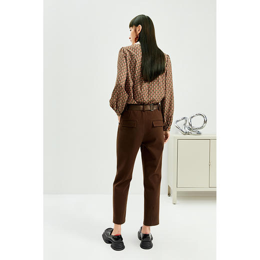 NEELLY纳俪商场同款西装裤女秋冬季可脱卸腰带休闲裤宽松显瘦长裤N22104H04560 商品图3