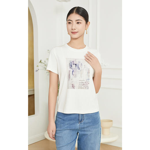 乔万尼衬衫新品短袖T恤简约印花EM1C100 商品图2