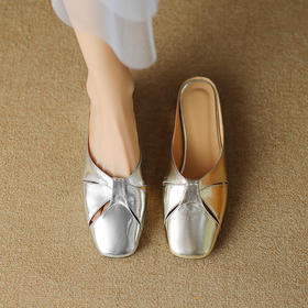 【预售5天】夏季新款，里外真皮亮面牛皮平头半拖SY&G-1220-1