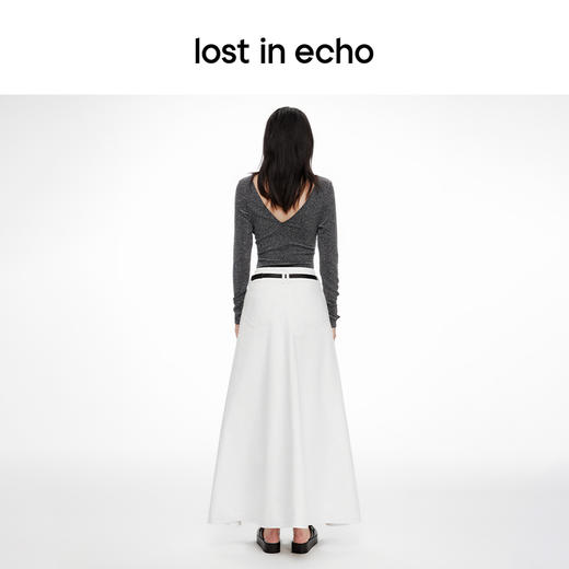 lost in echo2024春季新品设计师品牌扭结挂脖腰部镂空修身上衣女 商品图4
