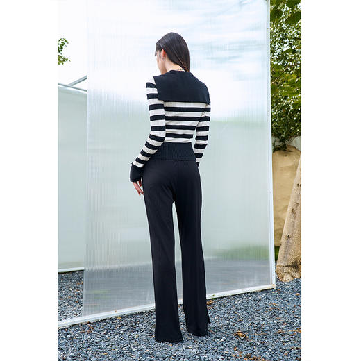 NEELLY纳俪商场同款黑色阔腿裤2023早秋新款休闲百搭垂感侧摆开叉N24034H04569 商品图3