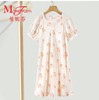 3F曼妮芬花园系列顺滑舒爽印花圆领 泡泡袖裙装 商品缩略图0