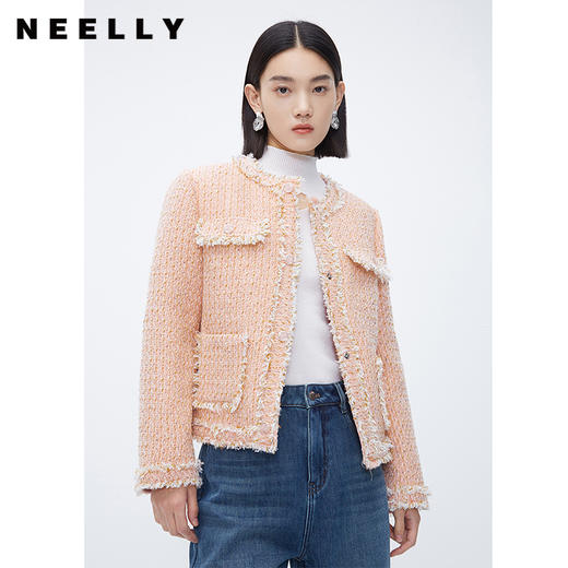 NEELLY纳俪商场同款粉色小香风羽绒服女冬季新款超好看时尚短外套N23112L01173 商品图0