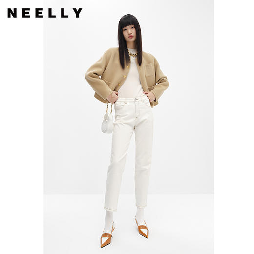 NEELLY纳俪商场同款小个子双面呢短外套女圆领小香风气质通勤上衣N23104N04401 商品图1
