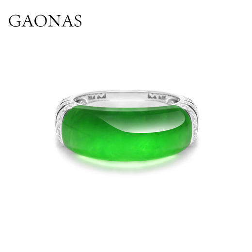 GAONAS 925银合成锆石戒指 摩登女郎 时尚artdeco绿色戒指10331JG 商品图0