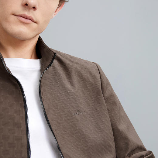 柒牌夹克男外套春秋2024新款时尚潮流青年暗纹提花男士立领茄克衫	126K70050 商品图2