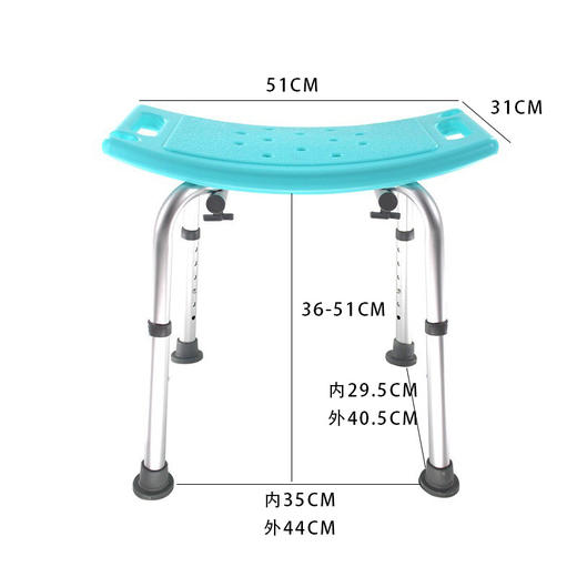 洗澡椅老人孕妇防滑冲凉椅浴室卫生间洗澡凳铝合金可调节沐浴凳子 商品图6