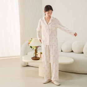 康妮雅女式长袖长裤开襟套装