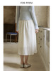 ForPoem 现货 24/SS原创设计高腰显瘦肌理褶皱半身裙女中长款a字半裙 商品缩略图3