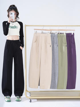 美式香蕉阔腿镰刀裤，2024年新款，宽松抽绳，阔腿运动镰刀裤【预售7天发货】