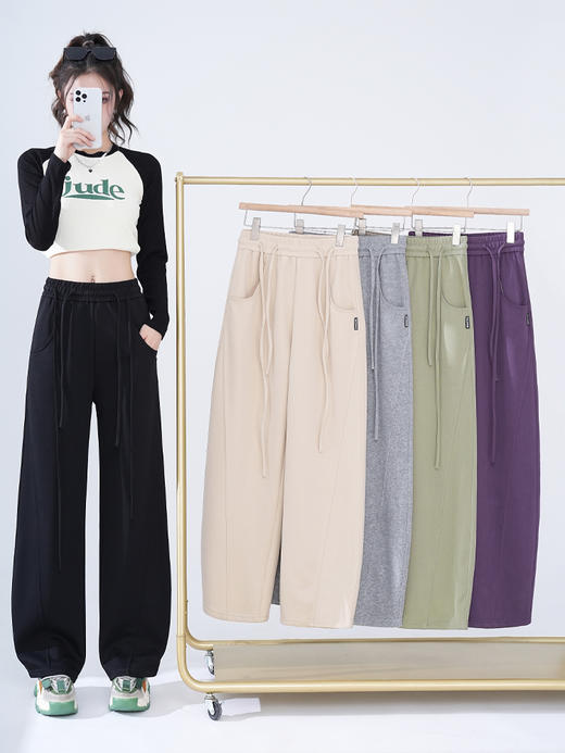 美式香蕉阔腿镰刀裤，2024年新款，宽松抽绳，阔腿运动镰刀裤【预售7天发货】 商品图0