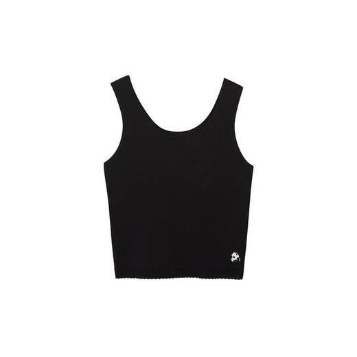 谜底针织背心女2024春款极简风低圆领修身短款打底上衣241MZ0359 商品图4