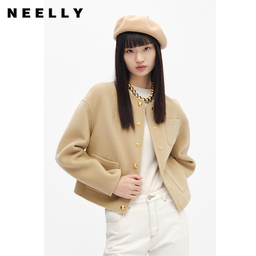 NEELLY纳俪商场同款小个子双面呢短外套女圆领小香风气质通勤上衣N23104N04401 商品图0