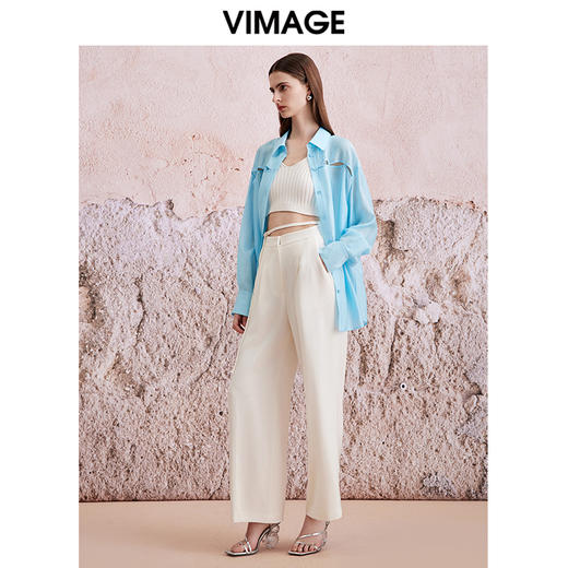 VIMAGE纬漫纪春季新款百搭小众设计衬衣衬衫V2109706 商品图1