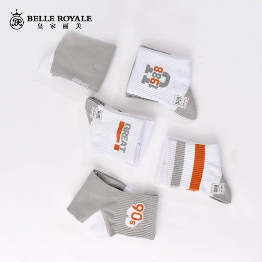 【42元5双，下单拍5】男士春秋季中筒袜子棉吸汗运动夏季男生中筒袜男潮棉袜WZM3395 商品图3