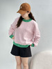 春秋高级感粉色针织打底衫女撞色小香宽松内搭别致上衣外穿 商品缩略图1
