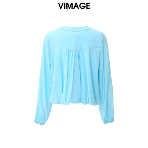 VIMAGE纬漫纪春季新款V领显瘦简约舒适上衣V2109705 商品图6