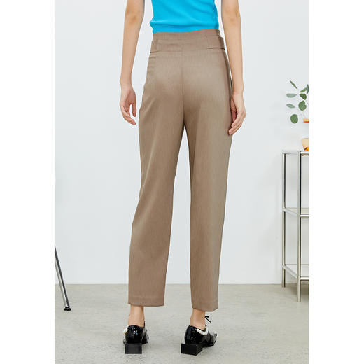 NEELLY纳俪商场同款休闲裤新款通勤职场长款压褶简约长裤N22074H04445 商品图3