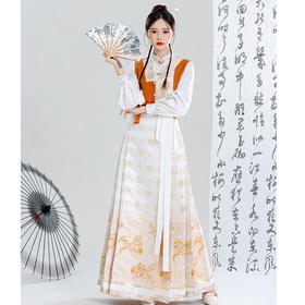 KQL 353H5503改良新中式衬衣马甲马面裙三件套装