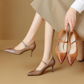 【预售5天】优雅百搭，新风格细高跟里外全皮高跟鞋HY&M868-1