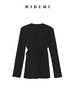 HIDEMI 极简春日圆领设计感前后两穿立体剪裁缎面外套上衣女 黑色/白色 商品缩略图12