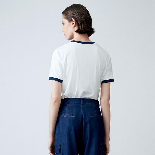 EITIE爱特爱夏季新款时尚百搭舒适圆领印花T恤女7802502 商品图4