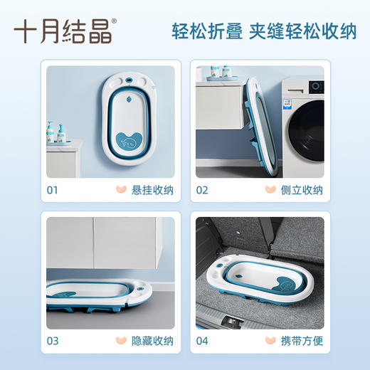 婴儿洗澡盆家用可坐大号新生儿童用品沐浴桶折叠宝宝浴盆 商品图4