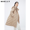 驼色零压感轻薄羽绒服女NEELLY纳俪商场同款连帽风衣式中长款外套N23102L01058 商品缩略图2