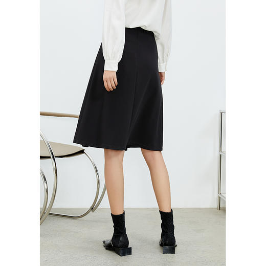 NEELLY纳俪商场同款高腰半身裙女斜门襟单排扣A字裙小个子百搭N22074E04431 商品图3