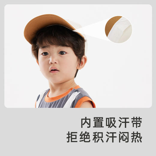 英氏儿童防晒帽男童女童轻薄透气防风纯棉遮阳帽子帅气鸭舌帽 商品图2