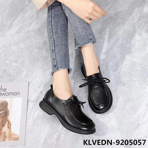 卡莱威盾真皮系带英伦鞋春季新款日常休闲女士单鞋圆头软底复古超软 商品图0