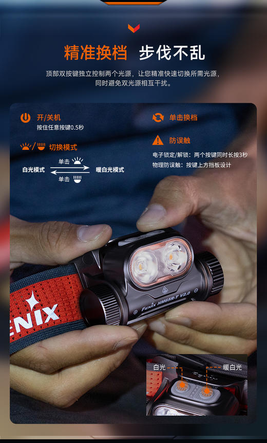 Fenix HM65R-T V2.0户外强光远射Type-C长续航越野跑头灯 商品图9