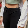 【裸感】腰部中式翻边 显腰细长裤 瑜伽休闲微喇叭运动裤 商品缩略图1