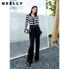 NEELLY纳俪商场同款黑色阔腿裤2023早秋新款休闲百搭垂感侧摆开叉N24034H04569 商品缩略图1