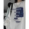 2025新款春季【字母白色长袖t恤女 宽松卫衣打底】设计感小众 内搭休闲上衣 商品缩略图1