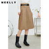 NEELLY纳俪百褶半身裙女春季新款显瘦高腰中长不对称设计感N22074E04426 商品缩略图0