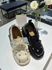 DC2024新款漆皮水钻系带低帮鞋圆头松糕底乐福鞋英伦风韩版女鞋 商品缩略图1