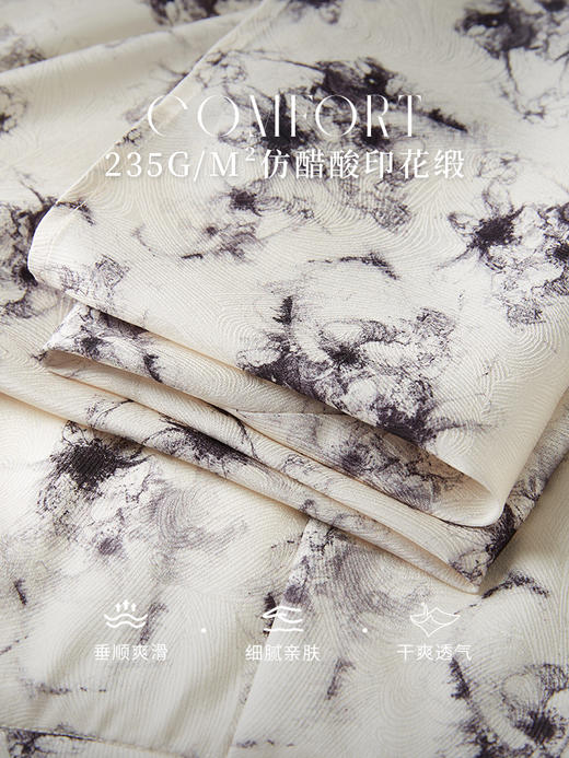 【专属特价】熙世界复古国风水墨印花半身裙女2025秋季新款高腰显瘦A字中长裙 商品图4