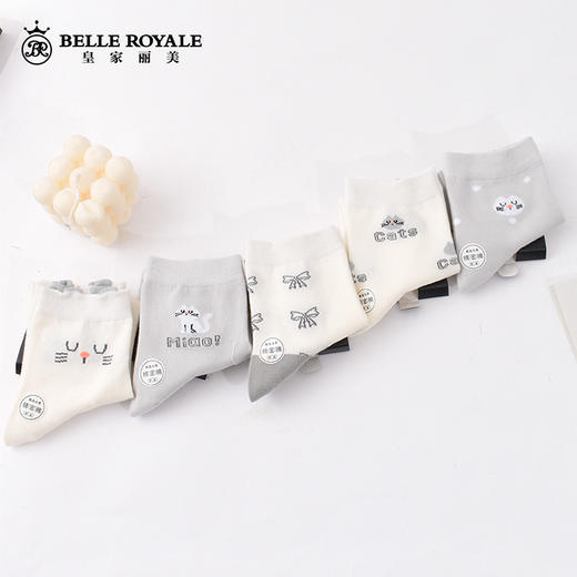 【42元5双，数量拍5】新款春夏秋款中筒袜ins潮外穿薄款棉夏季女士袜子WZM3458 商品图0