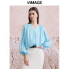 VIMAGE纬漫纪春季新款V领显瘦简约舒适上衣V2109705 商品缩略图2