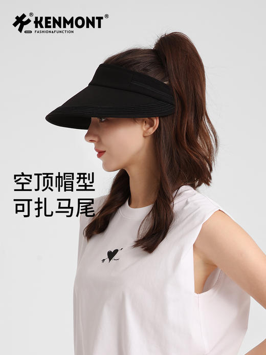 卡蒙轻量化防紫外线跑步空顶帽女夏天可折叠运动防晒帽可扎马尾 商品图2